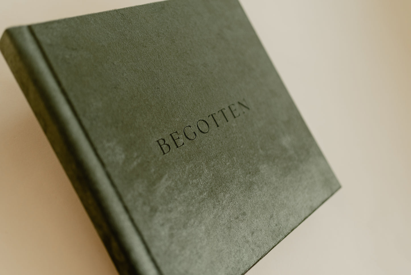 Begotten: Elegant Christmas Coffee Table Book in olive green velvet