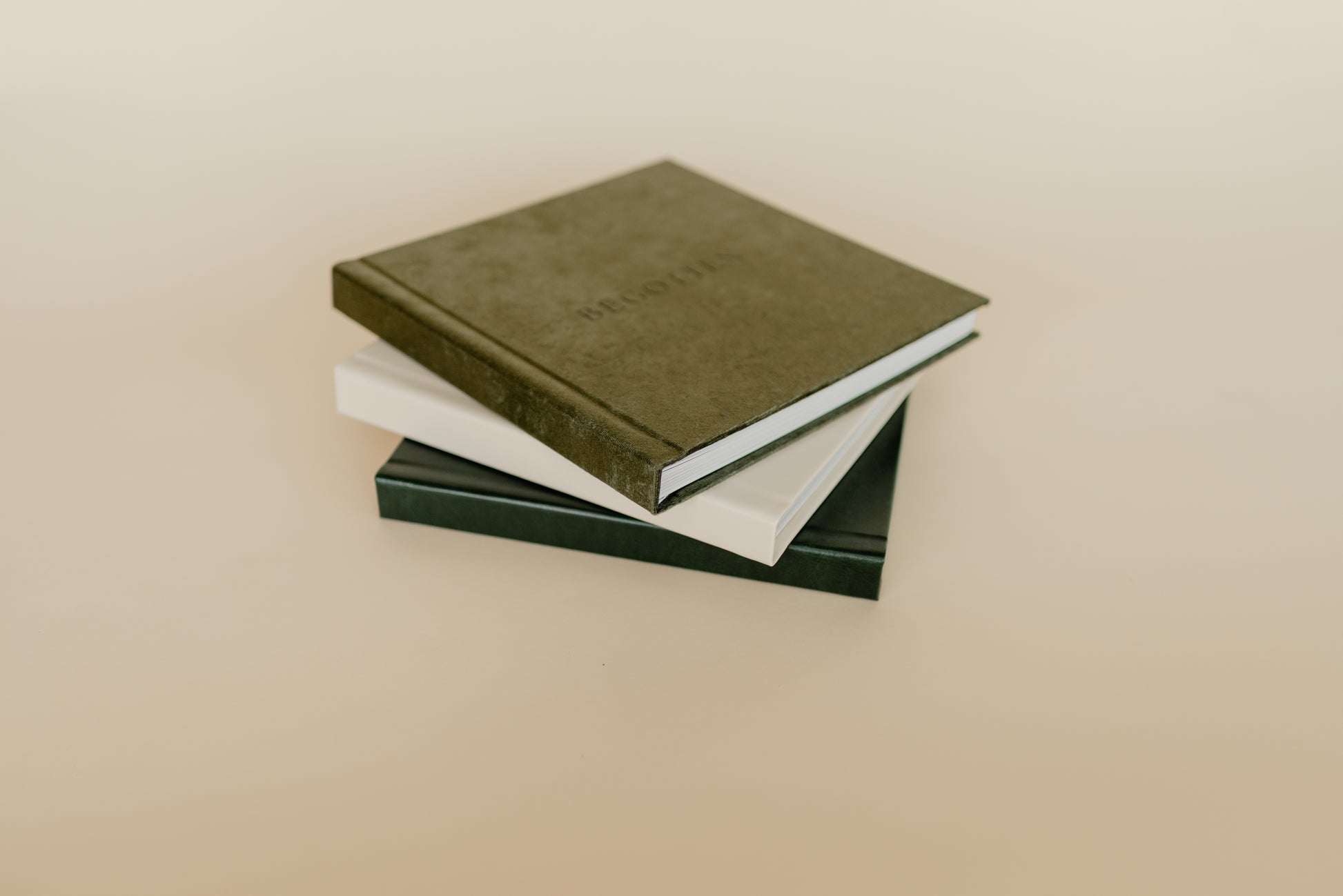 Stacked luxury Christmas Decorateive Books in Green and White